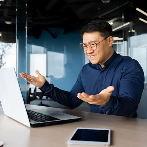 Asian Man Upset About Malware Attacks