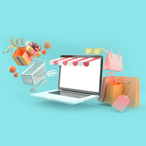 E-Commerce Store Featuring shopping Cart and Bags