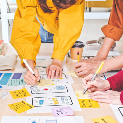 Web Design Company Professionals Discussing UI