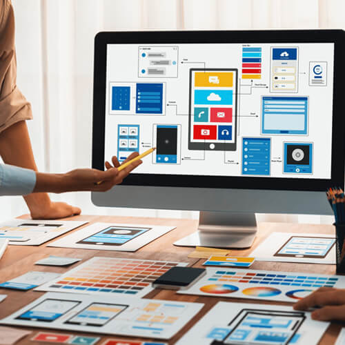 Web Design Team Discussing UI
