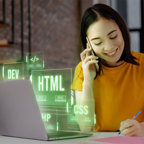 Young Singaporean Web Developer Talking Over Phone