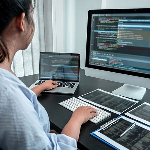 female professional at a web design & development company in singapore