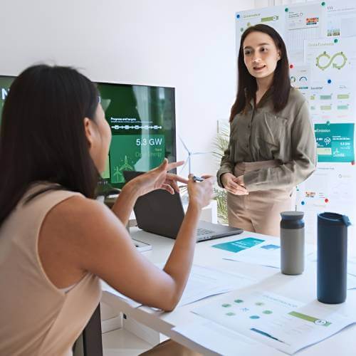 Singaporean Professionals At A Web Design Company For Green Economy Discussing Projects